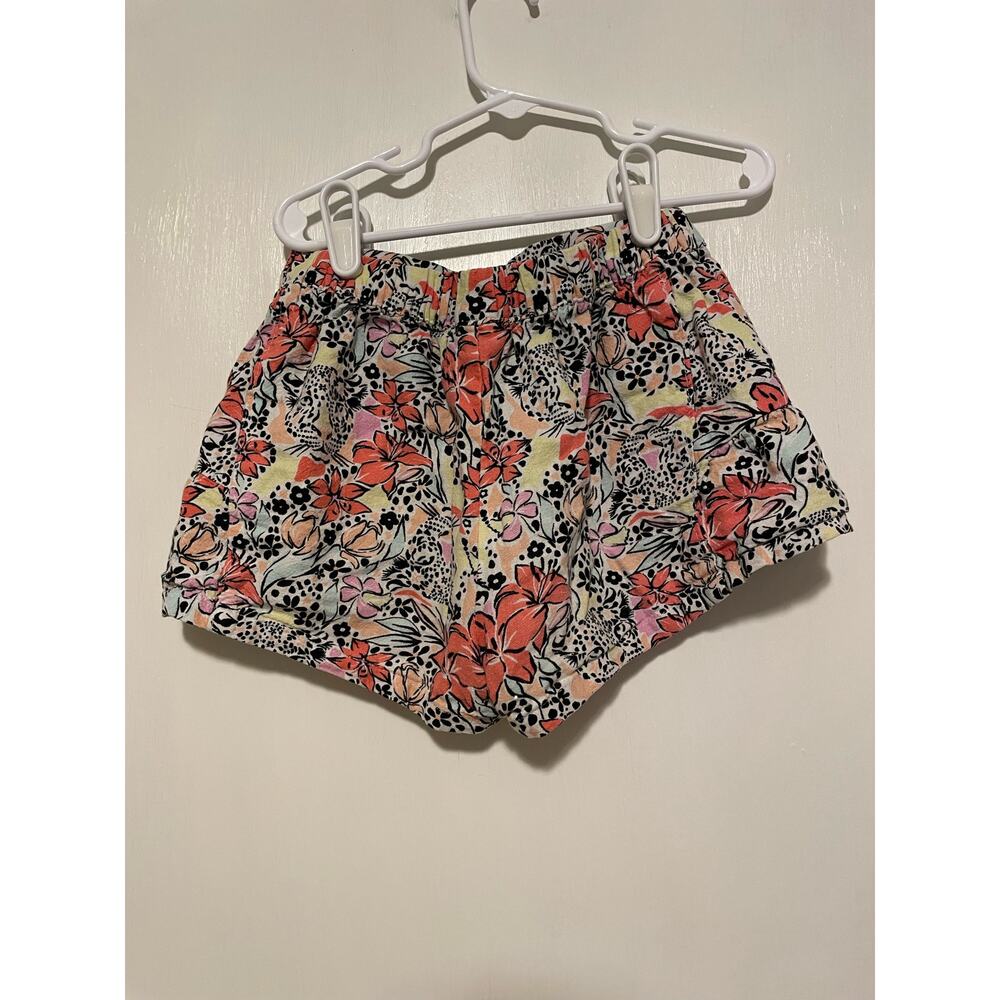 Vince Camuto linen floral leopard print shorts elastic waist tropical Girls 8 - Picture 2 of 6